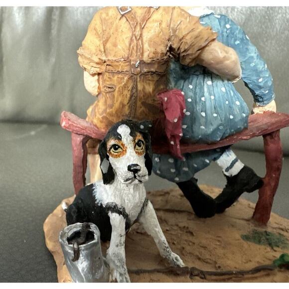 Norman Rockwell VTG 1998 Dave Grossman Creations Puppy Love Figurine. 3.5"X2"X3" - Picture 6 of 8